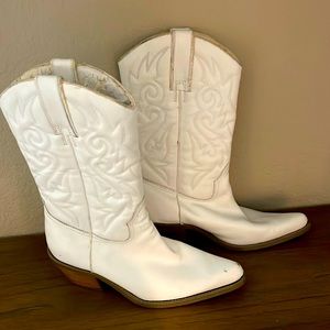 White vintage cowboy boots